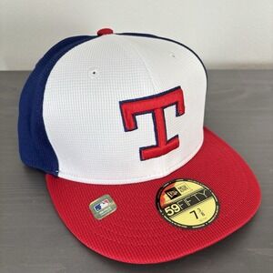 Texas Rangers Men's New Era 59FIFTY Batting Practice Fitted Hat‎ Cap in 7 3/8